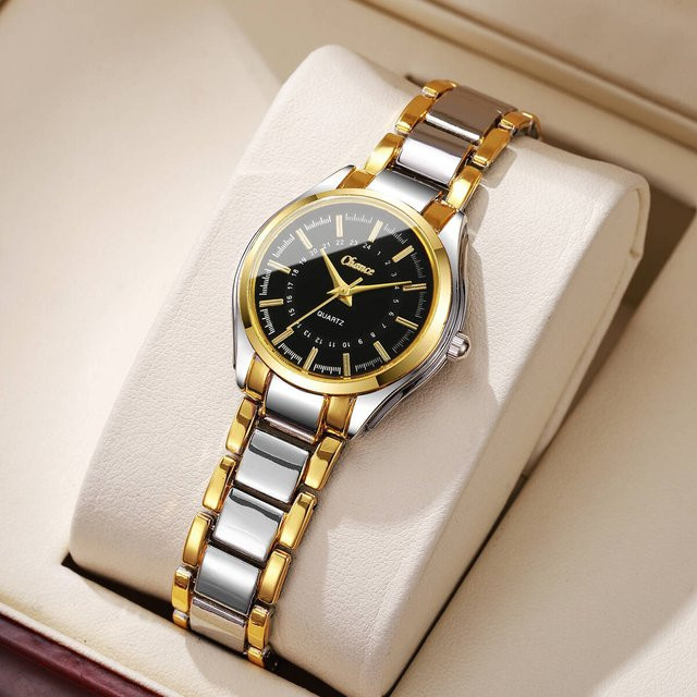 Armbanduhr Quarz, Edelstahl, Gold, Damen - Bild 1