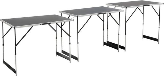 Höhenverstellbarer Tapeziertisch aus Aluminium in Grau, 3-teilig, Breite: 300 cm, Tiefe: 60 cm, Höhe: 60 bis 90 cm - Bild 1