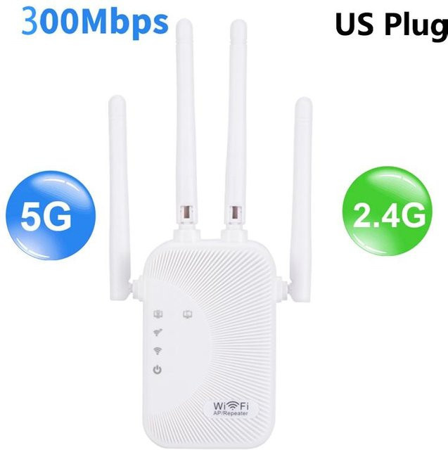 Meiteai Dual Band WiFi Repeater 1200Mbps Wireless Verstärker 2,4G und 5GHz Signal Booster in Weiß - Bild 1