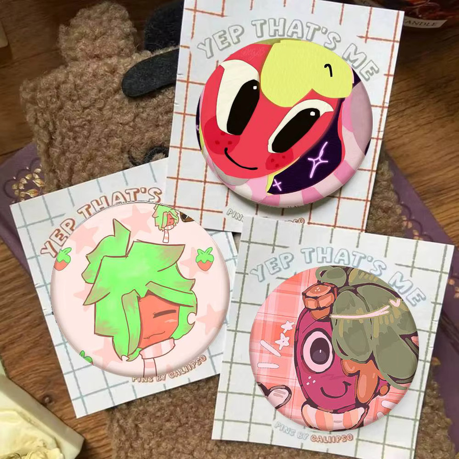 Mesuca Brosche, Emaille-Pin, Cartoon-Stil, rund - Bild 2