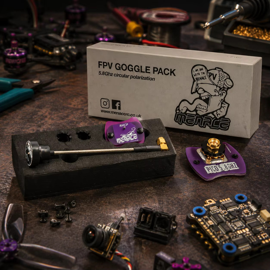 MenaceRC FPV-Antennenpaket 5,8 GHz mit RHCP Pico Patch und Periscope Omni sowie SMA-Fingerspinnern für Fatshark-Brillen - Bild 4