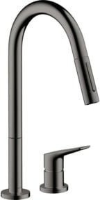 Hansgrohe Axor Citterio M Einhebelmischer für die Küche mit Ausziehbrause, Polished Black Chrome - Bild 1
