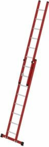 MUNK Kunststoff-Schiebe/Seilzugleiter 2-teilig Standtraverse aus Aluminium in Rot mit 2 x 8 Sprossen - Bild 1