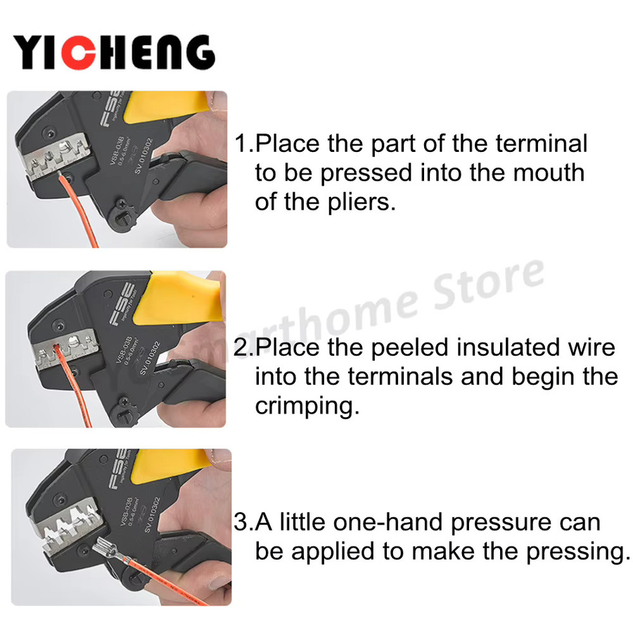 ZHENGYICHENG Ratschen-Crimpzange VSB-03B für nicht isolierte offene Stecker - Bild 3
