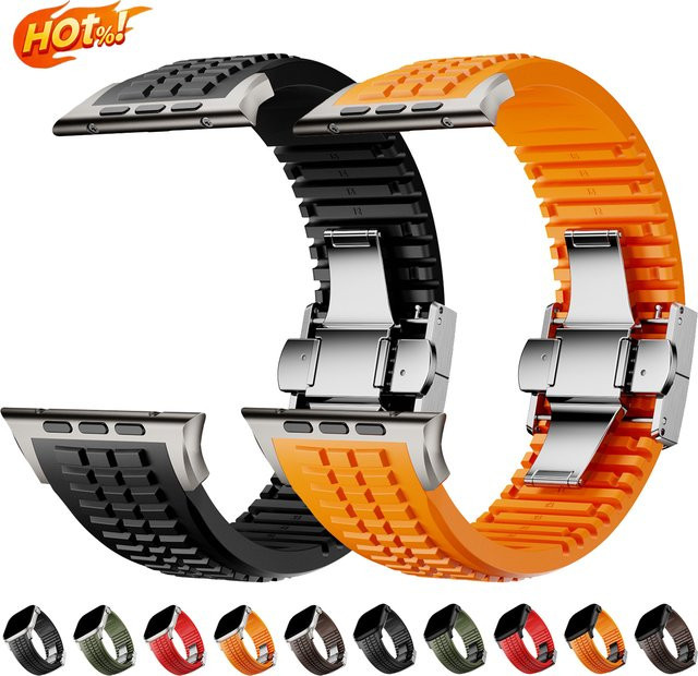 CAOWTAN Uhrenarmband Silikon, Schwarz, Unisex - Bild 1