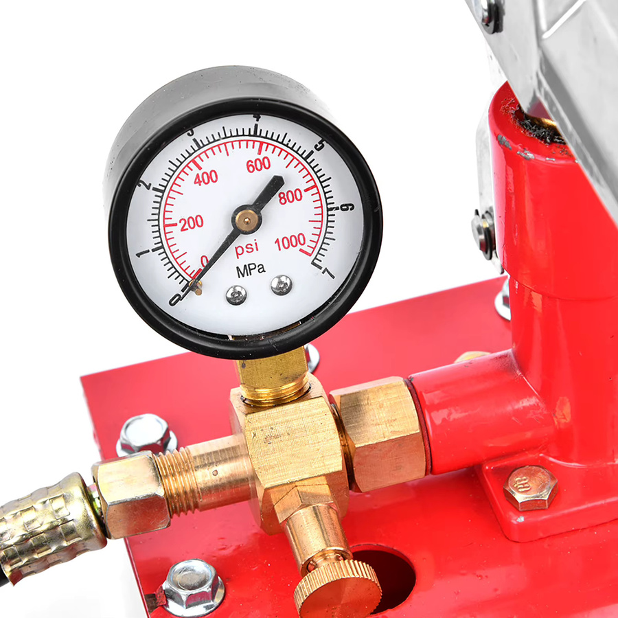 Aramox Manuelle Hydraulische Druckprüfpumpe für Rohr und Ventil, 7 MPa / 1000 psi, Rot - Bild 3