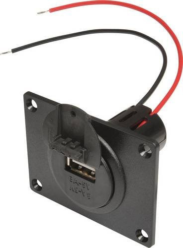 ProCar Power USB Einbausteckdose mit Montageplatte und Deckel in Schwarz mit USB-A Anschluss und max. 3A Belastbarkeit - Bild 1