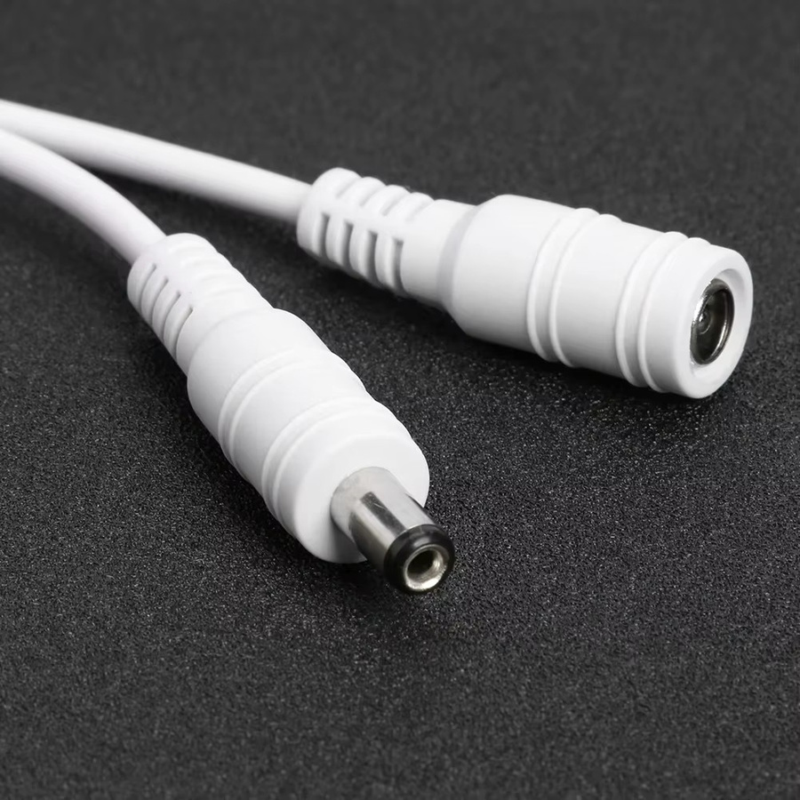 DC 12V-24V Stromverlängerungskabel mit 5,5x2,1mm Barrel-Plug in Weiß - Bild 2
