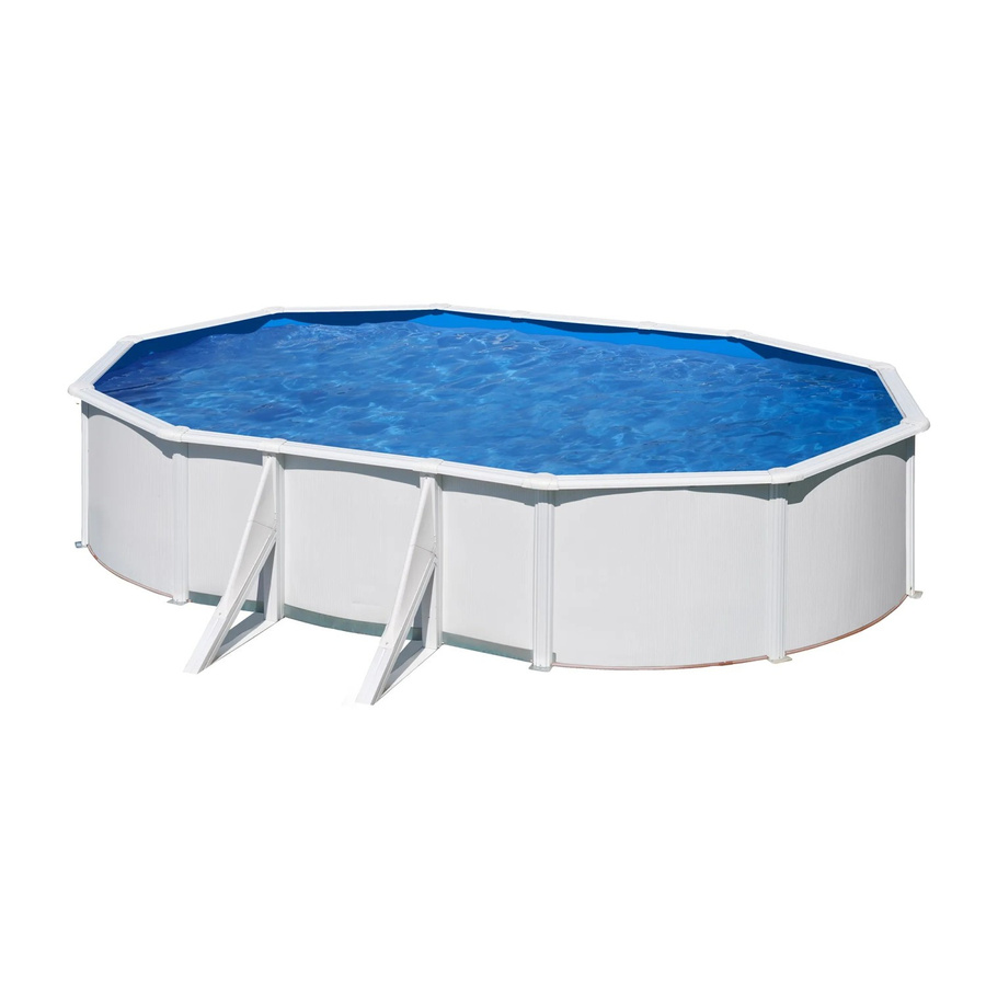 Gre Pool Bora Bora Oval Aufstellpool aus verzinktem Stahl in Weiß und Blau, B/T/H: 500 x 300 x 120 cm - Bild 2