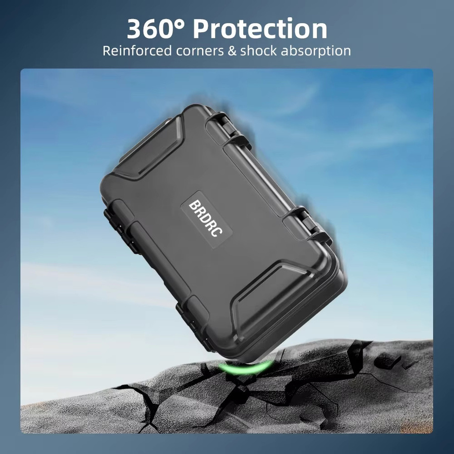 BRDRC Hartschalenkoffer für DJI Osmo 360, wasserdichte Aufbewahrungstasche in Schwarz - Bild 3