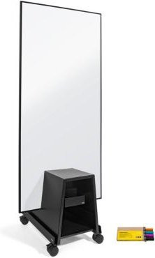 Sigel Whiteboard Set Meet up Single-use mit mobilem Stand und 4 Board-Markern, magnethaftend, Weiß/Schwarz, B: 180 cm, H: 90 cm - Bild 1