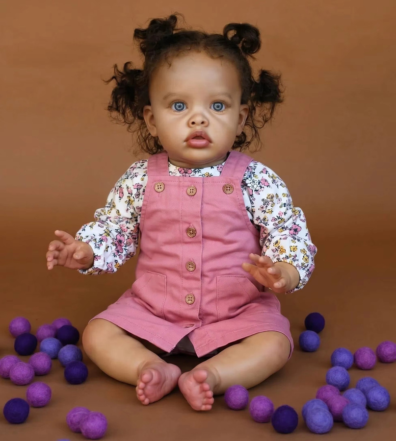NPK Benjam Reborn Baby-Puppe, Dunkelhäutige Neugeborene Prinzessin, 20-Zoll - Bild 4