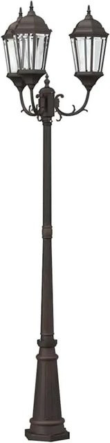 vidaXL Garten-Licht im Vintage-Design aus Aluminium und Glas in Bronze, B/T/H: 61 x 53 x 235 cm - Bild 1
