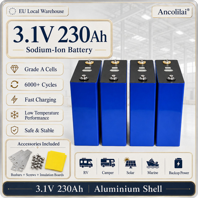 Ancolilai Natrium-Ionen-Batterie Klasse A, wiederaufladbare Zelle, 3,1V 230Ah, blau - Bild 1