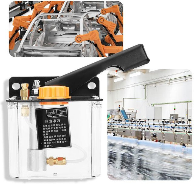 HP 5R Manuelle Schmierpumpe Rechtsbedienung 650cc in Silber für CNC-Werkzeugmaschinen - Bild 1