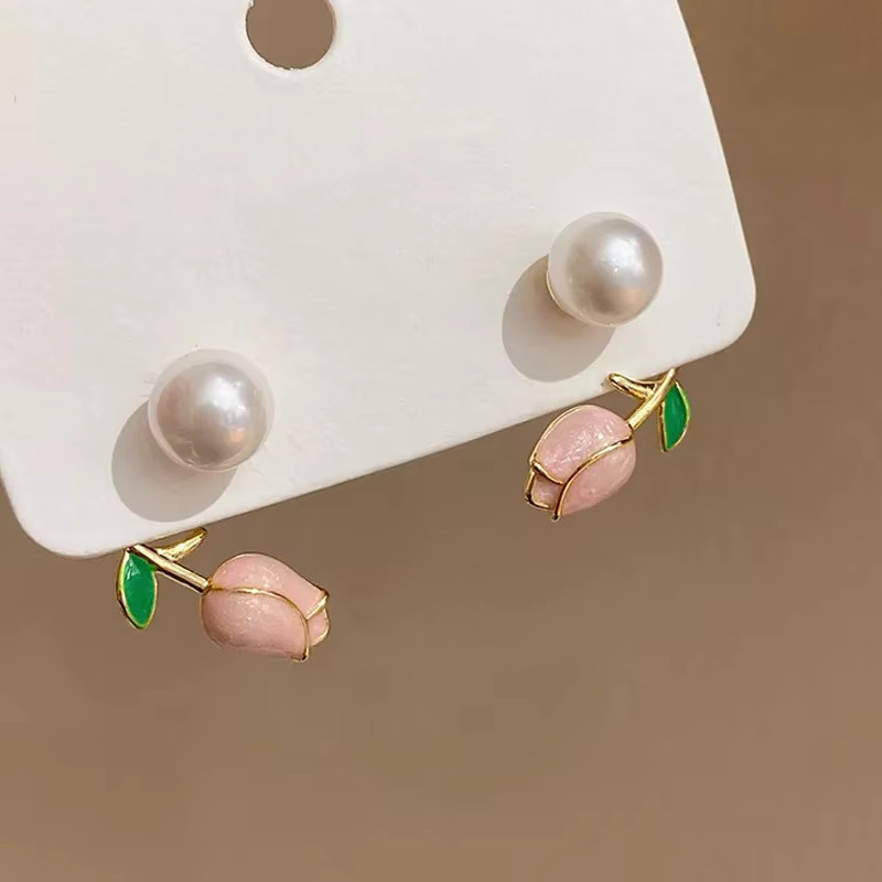 Huitan Fresh Ohrstecker, Roségold, Perle, Damen - Bild 2