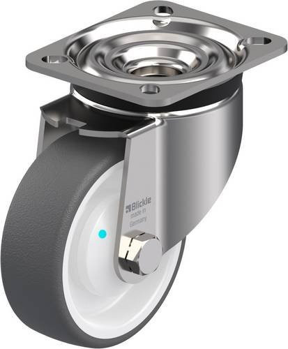 Blickle Lenkrolle LKX-POTH 100KAD-1 in Grau und Weiß mit Edelstahlschraube und 100 mm Rad-Durchmesser für eine Tragfähigkeit von max. 300 kg - Bild 1