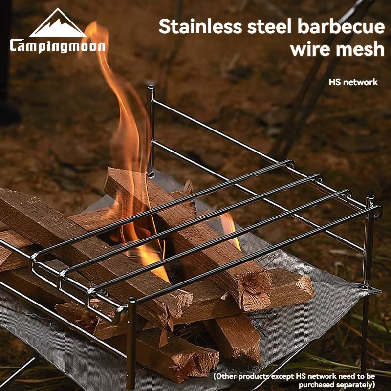 CAMPINGMOON MTG-HS Outdoor Camping Feuerrost aus Edelstahl in Silber für Grillkohle - Bild 2