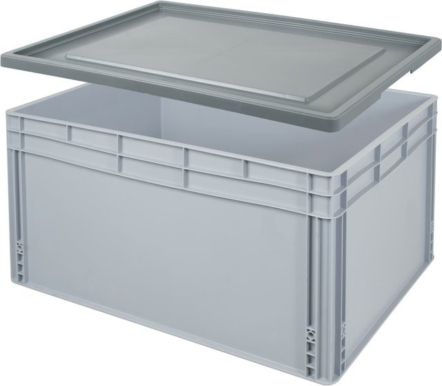 BRB Euro-Stapelbehälter-Set grau B/T/H: 80 x 60 x 42 cm - Bild 1