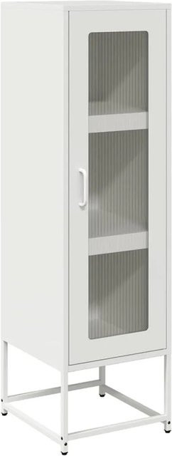 vidaXL Highboard aus kaltgewalztem Stahl in Weiß, B/T/H: 36 x 39 x 123 cm - Bild 1