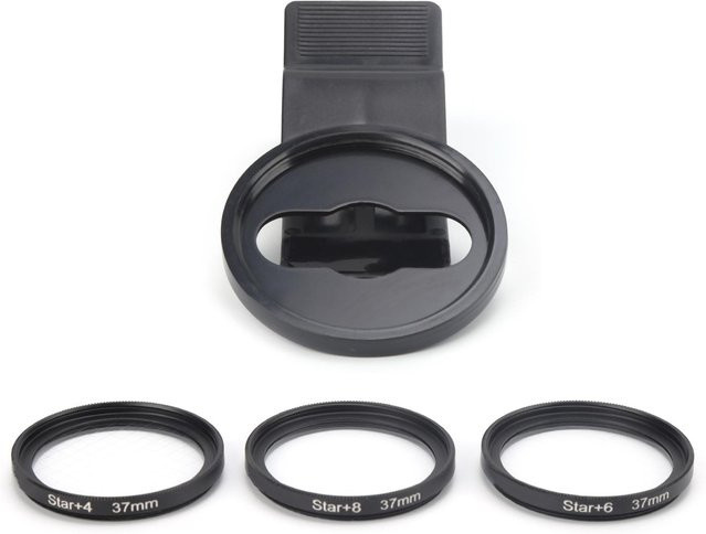 Handyobjektiv Sternfilter-Set mit 37mm Handy-Clip für iPhone und Xiaomi in Grau - Bild 1