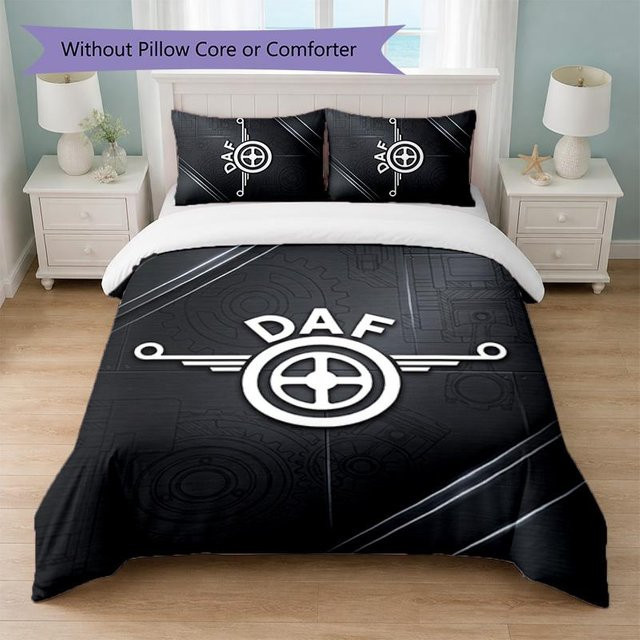 DAF Print 3-teiliges Bettwäsche-Set SoftVibe C in Schwarz mit Grafik-Design, Material Mikrofaser/Polyester, B/H: 240 x 220 cm - Bild 1