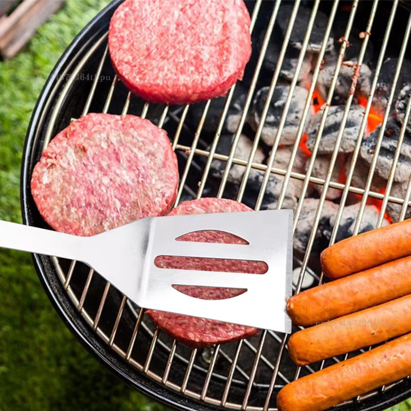 PLYS Grill Werkzeuge Set aus Edelstahl in Silber mit Spatel, Gabel und Messer für Camping und Outdoor - Bild 4