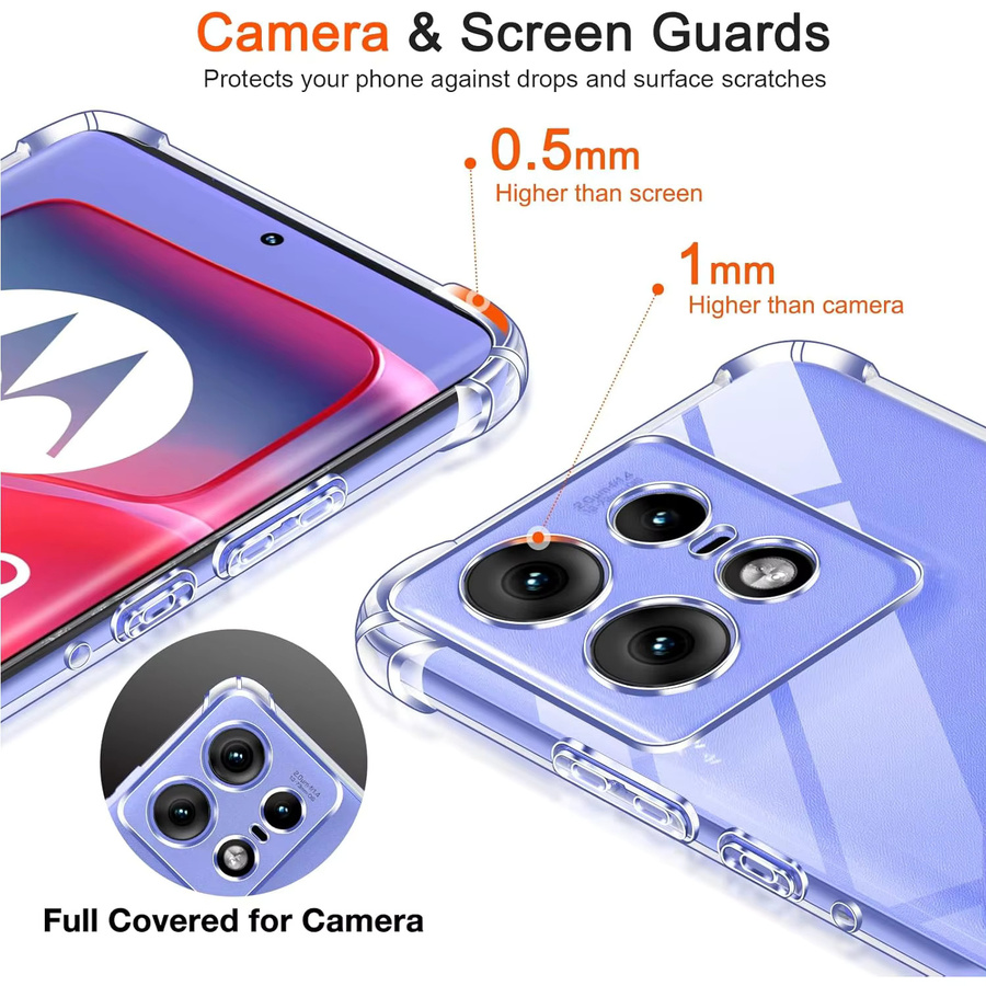 Stoßfeste Airbag-TPU-Schutzhülle für Motorola Edge 50 Neo und Edge 50 Pro in Transparent - Bild 3