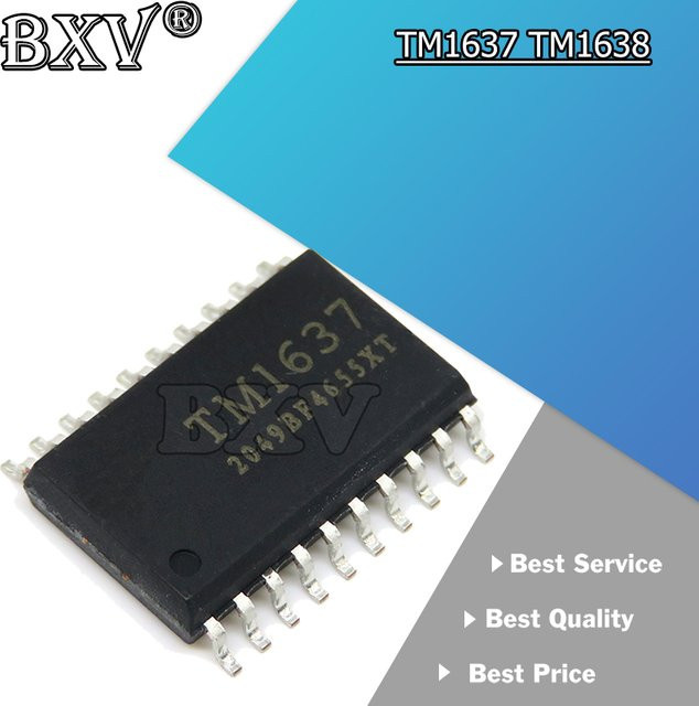 10er Set TM1637 TM1638 SOP20 LED Digital Rohr Fahrer Chips in Schwarz von BXV - Bild 1