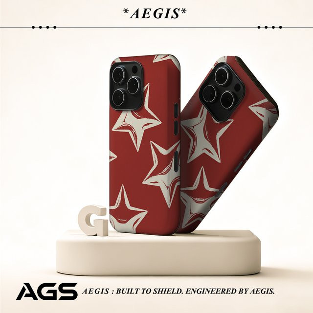 Red Star Robuste doppelschichtige Handyhülle mit Magnetfunktion für iPhone 17, 16, 15, 14, 13 Pro Max Plus in Rot - Bild 1