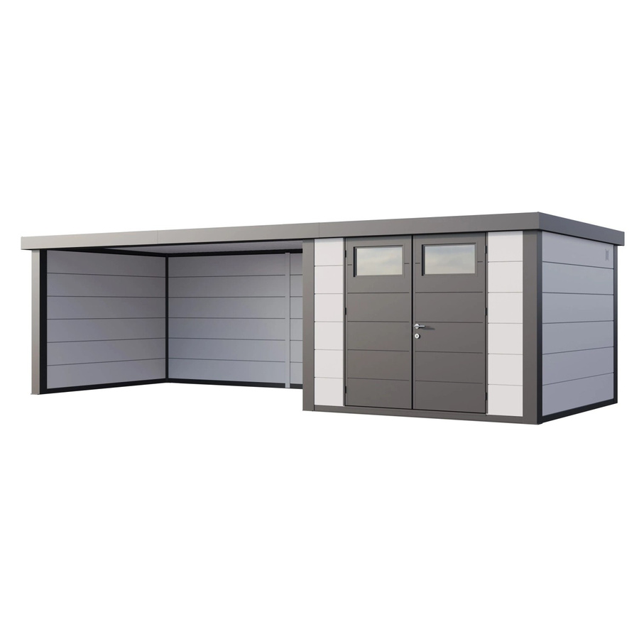 Telluria Gerätehaus Classico mit Lounge XL Links in Weiß, B/H/T: 812 x 219 x 318 cm - Bild 2