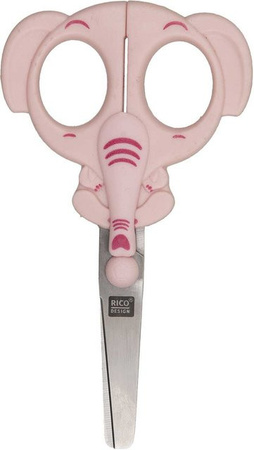 Rico Design Kinderschere Elefant mit Sicherheitsfunktion