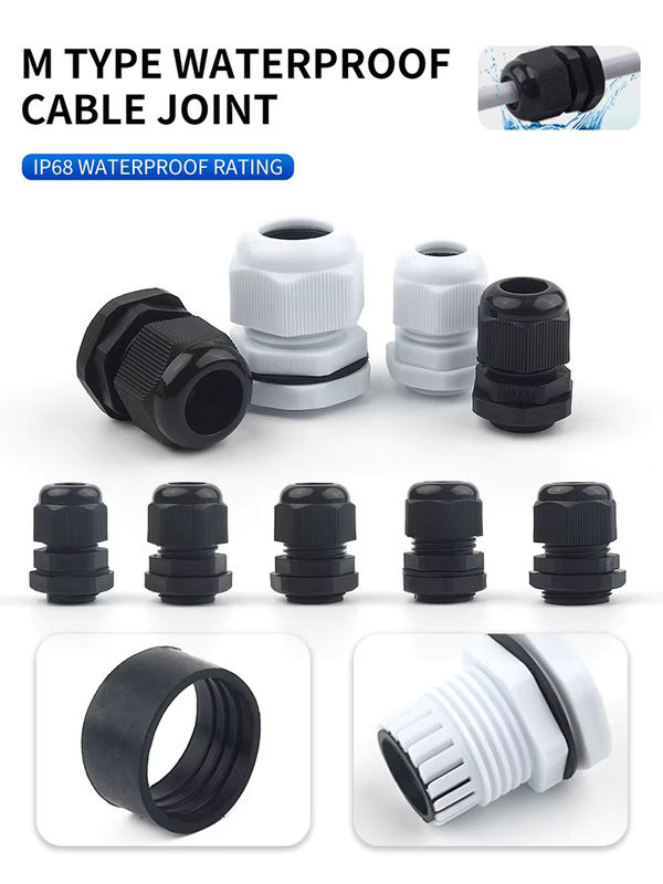 10er Set DIY GO Nylon Kabelverschraubungen IP68 Wasserdicht in Weiß und Schwarz mit Dichtung und Klemmklaue für M12 M16 M18 M20 M22 M25 - Bild 6