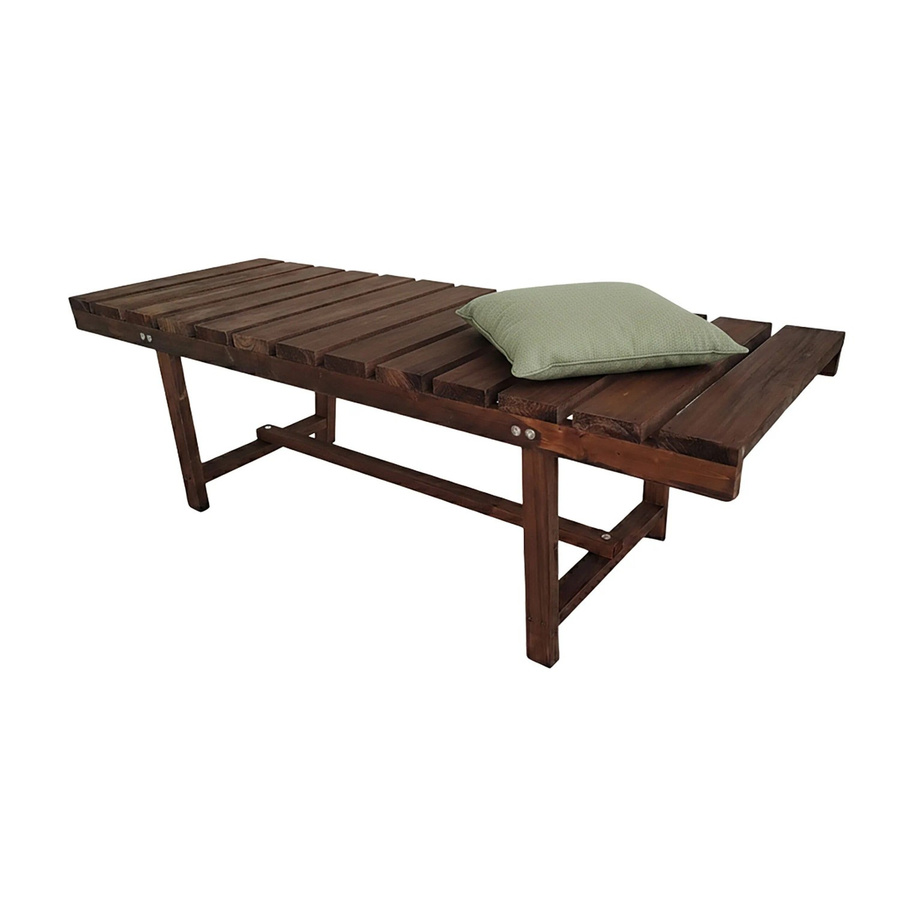 Relaxdays Gartenbank aus Tannenholz in Braun, rustikaler 2-Sitzer für Garten, Balkon oder Terrasse, B/T/H: 110 x 35 x 38 cm - Bild 2