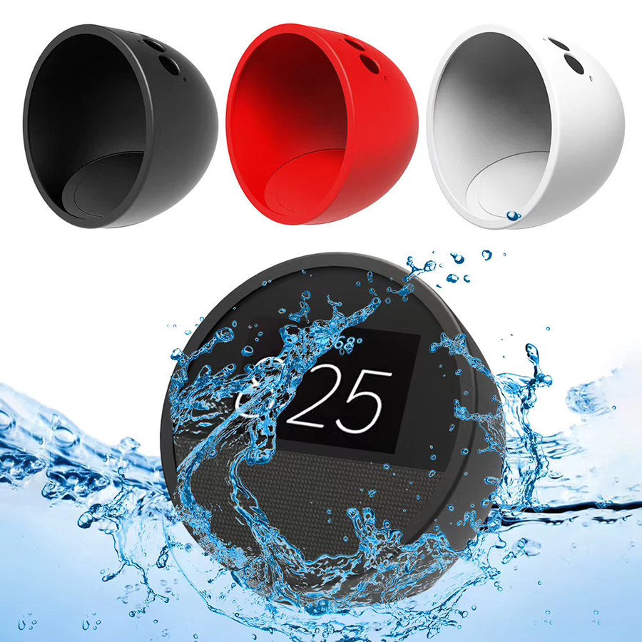 ALLOYSEED Silikon-Schutzhülle für Echo Spot 2024, kratzfester Fallschutz und staubdichte Abdeckung in Schwarz oder Rot - Bild 2