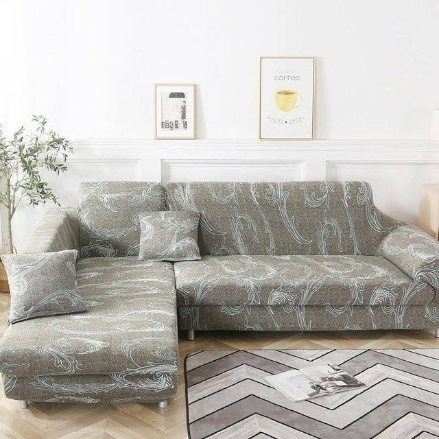 Elastischer All-Inclusive-Sofabezug in Grau mit rutschfester Polsterung für 90-140 cm Breite - Bild 1