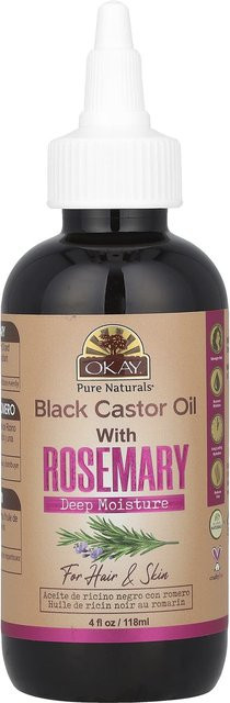 Okay Pure Naturals Schwarzes Jamaikanisches Rizinusöl mit Rosmarin, 118 ml, Unisex - Bild 1