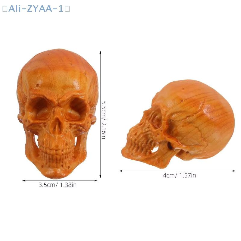 JETTING Totenkopf-Dekoration aus natürlichem Zypressenholz für Halloween und Party-Dekoration - Bild 2