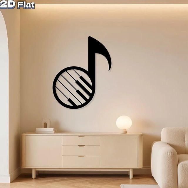 Moderne Klaviertasten-Wandkunst aus Metall von CIFBUY in Schwarz, abstrakte Musikskulptur für Innen- und Außenbereich, B/H: 30,48 x 30,48 cm - Bild 1