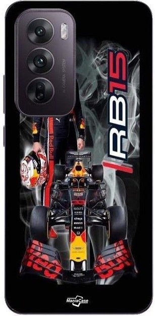 Handyhülle für Oppo Reno 12 5G mit Max Verstappen Renault Sport Red Bull F1 Maniacase in Rot und Multicolour - Bild 1