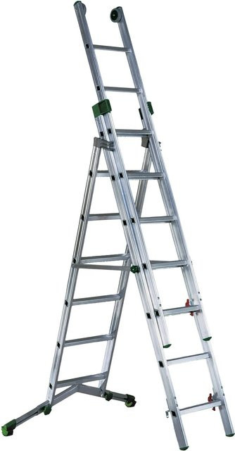 Facal Mehrzweckleiter SUPERPRIMA S600 3-teilig, Silber, Aluminium - Bild 1