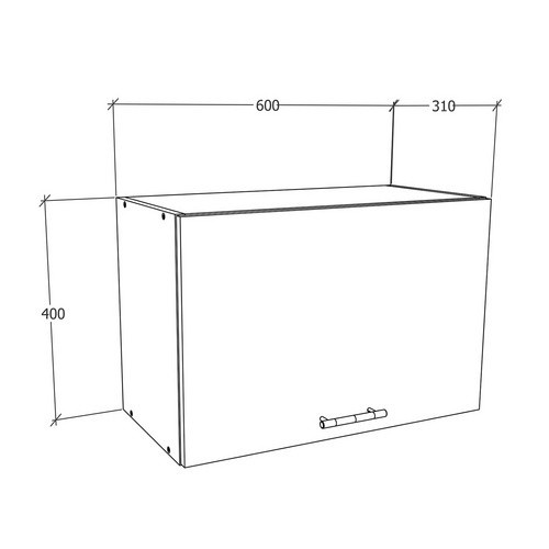 VCM Hängeschrank Esilo Küchenschrank mit Klapptüren in Grau, B/H/T: 60 x 40 x 31 cm - Bild 3
