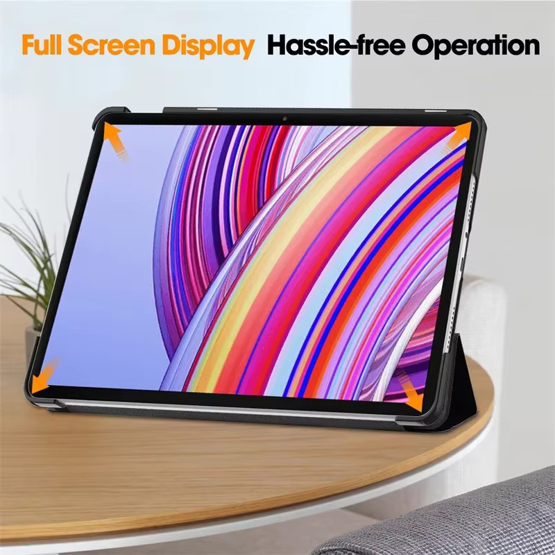 Smart Leder Abdeckung für Xiaomi Redmi Pad Pro 12,1 Zoll mit Tri-Folding Stand in Schwarz oder Grün - Bild 1