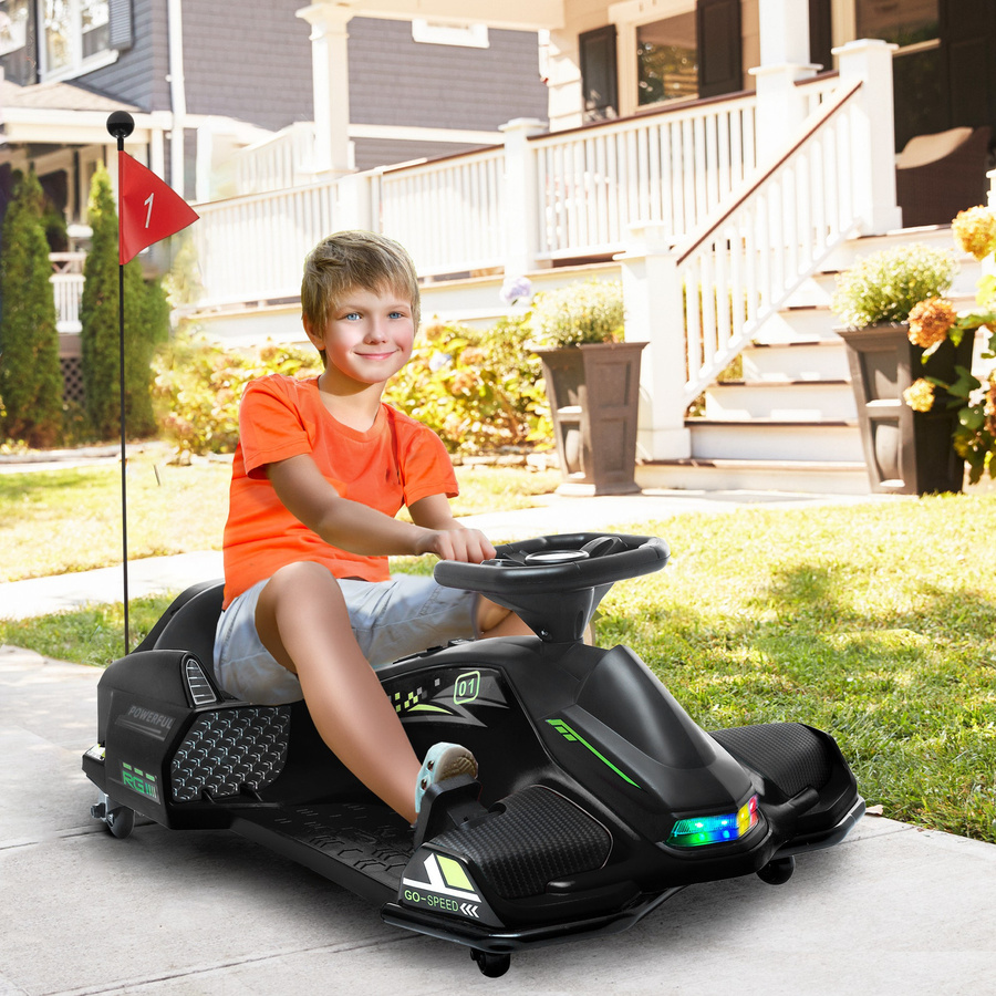 HOMCOM Elektro Gokart Drift Kart mit Lichtern und Musik, Schwarz, 8-12 Jahre - Bild 2