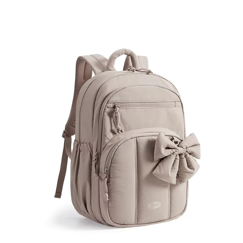 BAGSMART Schul-Laptop-Rucksack für Damen in Schwarz und Beige, große Kapazität, Reise-Tagesrucksack mit mehreren Taschen für 15,6 Zoll Laptops - Bild 1