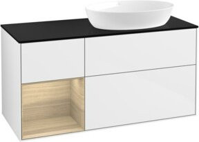 V&B Waschtischunterschrank Finion mit Wandbeleuchtung in Weiß glänzend, Breite: 120 cm - Bild 1