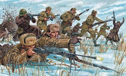 Italeri WWII Russian Infantry (Winter Unif.), Soldaten - Bild 1
