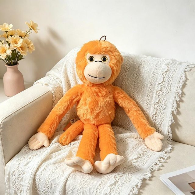 Buntes Affen Plüschtier, Orang-Utan Puppe, orange, 45 cm, ab 14 Jahren - Bild 1
