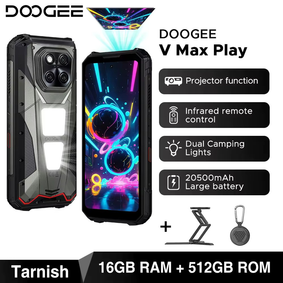 DOOGEE V Max Play 5G Robustes Smartphone in Schwarz mit 6,78-Zoll-Display, 20500 mAh Akku, NFC und Camping-Lichtern - Bild 5