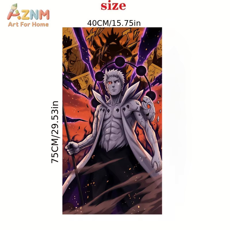 Kayou Naruto Uchiha Obito Sage of Six Paths Leinwand-Wandkunst, Mehrfarbiger Anime-Druck als Poster zur Heimdekoration - Bild 2